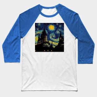 Starry Night Wizarding School Van Gogh Baseball T-Shirt